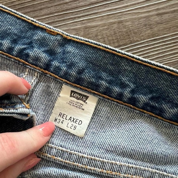 Vintage Levis Men's 540 Medium Wash Heavy Distress Denim Blue Jeans Size 34x29 - Picture 6 of 7